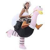 NBSAIRMO Inflatable Ostrich Costume Adult Inflatable Costume Adult Funny Riding Ostrich Costume Suit Blow up Costumes for Adults Men Women Halloween Costumes