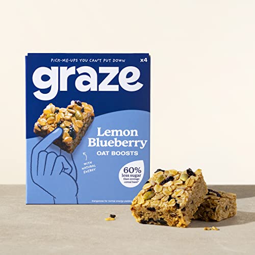 Graze Lemon Blueberry Superfood Oat Boost Bars - Vegetarian Snacks, Whole Oat - Packaging may vary - (28 Snacks - 7 Packs of 4 x 30g) - Image 6