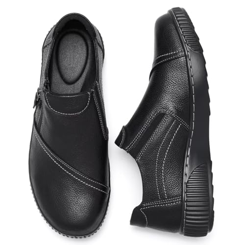 Image of Women Casual Slip on Leather Loafers Dress Walking Shoes