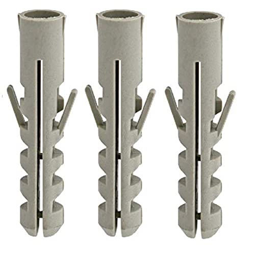 Merriway BH07175 (12 Pcs) Grey Nylon Heavy Duty Wall Plugs M10 x 50mm - Pack of 12 Pieces