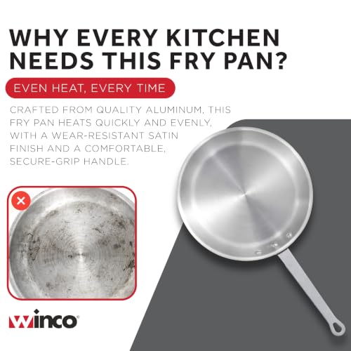 Winco 10" Aluminum Fry Pan/Skillet, Satin Finish by Winco - Used condition - Image 7