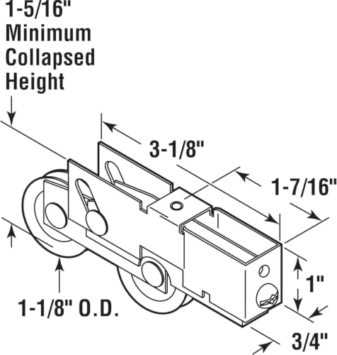 2pcs 1-1/8 Inch Tandem Sliding Glass Door Roller Replacement, Patio Door Roller Assembly for Sliding Glass Doors, Adjustable Height Sliding Door Wheel Replacement for Sliding Glass Screen Door by Augenweide - Used condition - Image 6