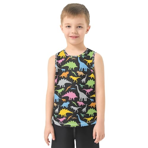 J JOYSAY Colorful Spiral Tie Dye Boys Tank Top Sleeveless Muscle Shirts Quick Dry Workout Sport Active Kids T-Shirts 3-15T2