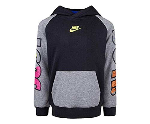 Nike Just Do It Fly Hoodie Boys' Preschool Black/Grey (Black/Gray, 4)