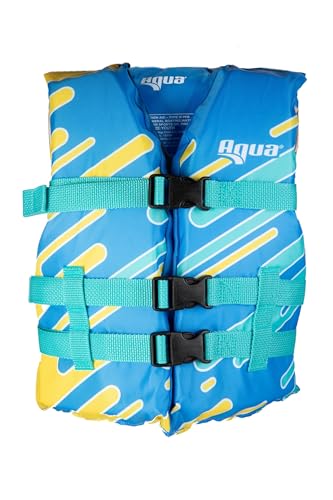 Image of Aqua Oceans 7 Life Jacket for Kids - US Coast Guard Approved Life Vest for Infant, Child & Youth Boys and Girls, Open-Side PFD for Boating, Swimming & Water Sports