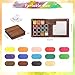 Mini Paint Palette Travel Kit - Mini Travel Watercolor Palette Set, Pocket Artist Water Color Travel Set with Colours, Binder Clips, Watercolor Pens, Wooden Paint Box for Painters Artists Students