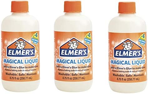 Elmers Glue Slime Magical Liquid Activator Solution, 8.75 fl. oz. Bottle - Great for Making Slime, 3 Pack