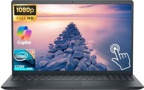 Dell Touchscreen Business Laptop Computer, 15.6" FHD IPS Display, Windows 11 Pro 16GB DDR5 RAM 512GB SSD, 10-Core Intel Core i5-1334U Processor, Wi-Fi 6, Numeric Keypad, AI Copilot, Carbon Black