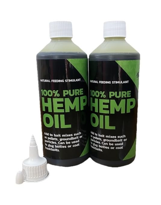 Carppurr baits Premium Pure Hemp Oil – 2x 500ml Natural Fishing Attractant for Carp & Coarse Fish – Enhance Groundbait, Spod Mixes, Boilies & Particles