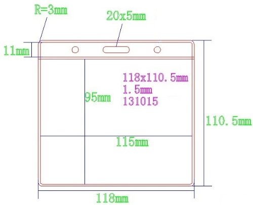 CKB Ltd Conferenza extra large Cancella distintivo di identificazione carte plastica 118x110 mm Tesserino Riconoscimento