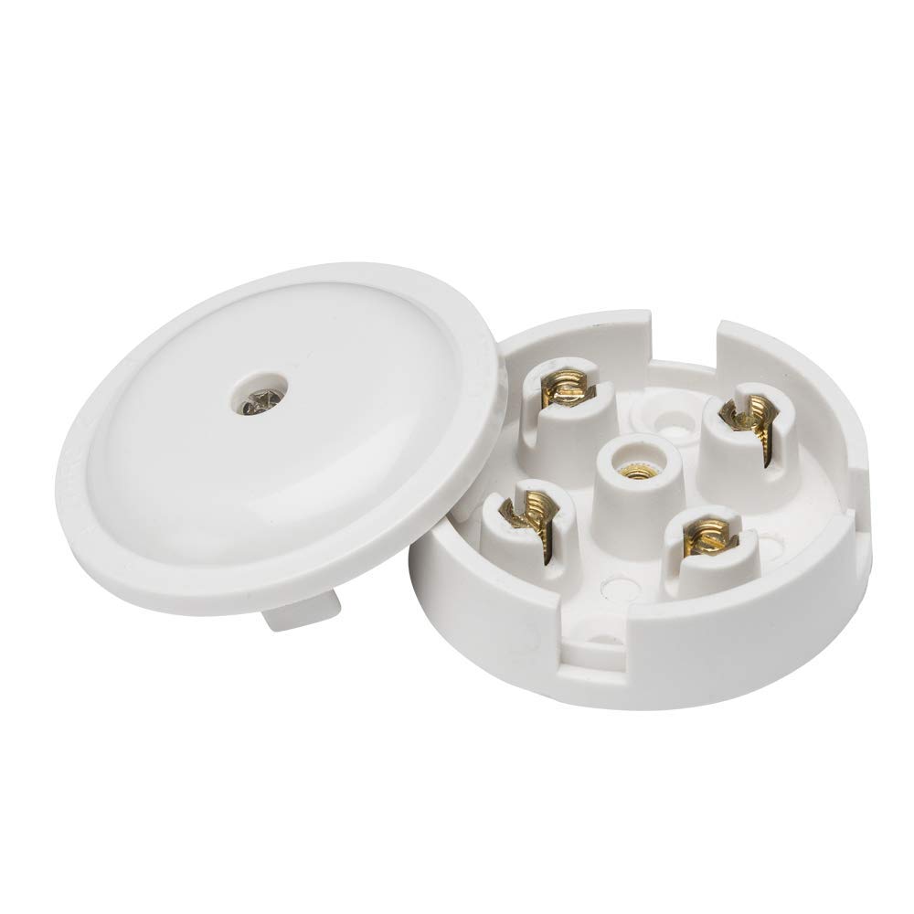 Knightsbridge White Square Edge Plastic 5A Junction Box 4-Terminal - (59Mm)