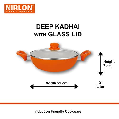 Image of Nirlon Ceramic Cookware Set, 5-Pieces, Orange (BT-CC-DT28-FP-K22-C-CT)