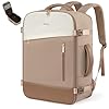 LOVEVOOK Ryanair Handgepäck 40x20x25, 20L Travel Handgepäck Rucksack für Damen, Erweiterbares Design, Ryanair Rucksack, Reiserucksack Cabin Bag für Eurowings, Wizz Air - Beige
