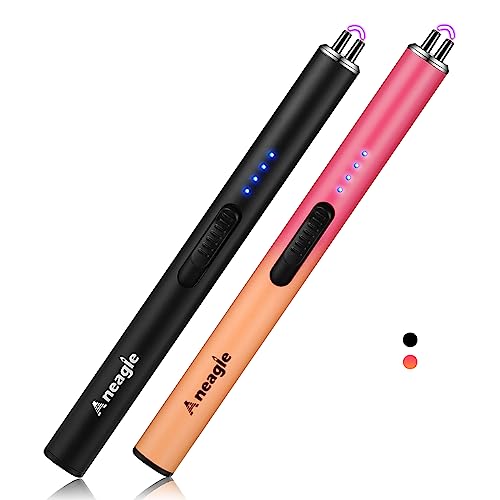 Aneagle Electric Candle Lighter Upgraded USB Type C Rechargeable Candle Lighter Windproof Flameless Plasma and LED Battery Display Arc Safety Candle Lighter for Candle Grill Camping