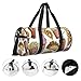 Pizza Tacos Fries Donut Pattern Travel Duffel Bag Large Weekender Overnight Bag Fashion Sports Gym Bags