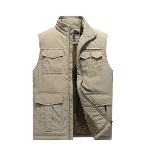 Gilet sans manches homme imperméable polaire plusieurs poches