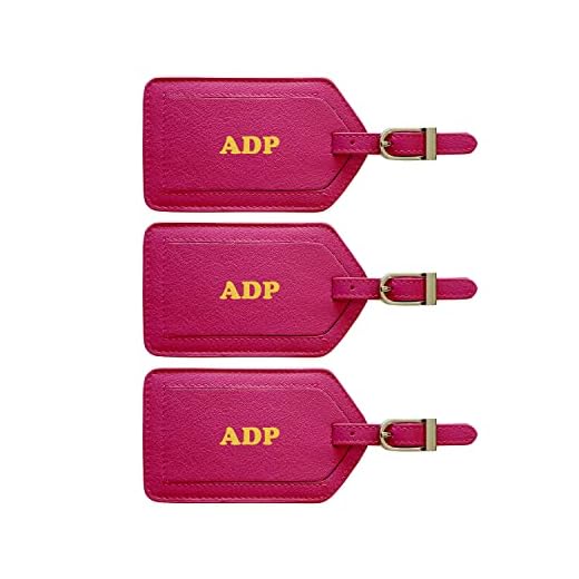 What kind of identification tags for luggage are best Bright Pink Monogrammed Luggage Tags Set