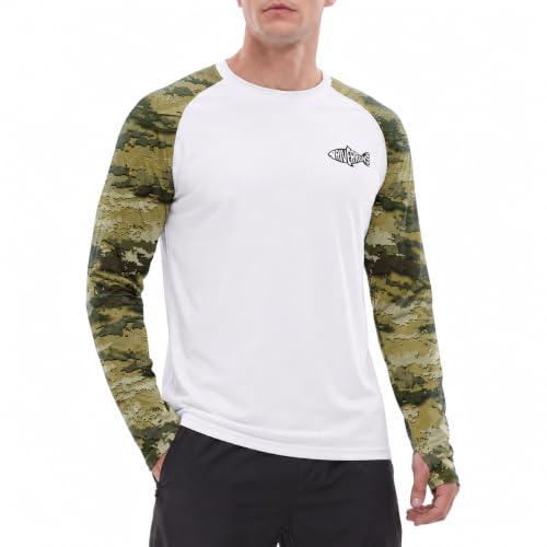 Riverruns Men's Camo Raglan Sleeve Graphic Shirt, UPF50+ Outdoor Top - image 1