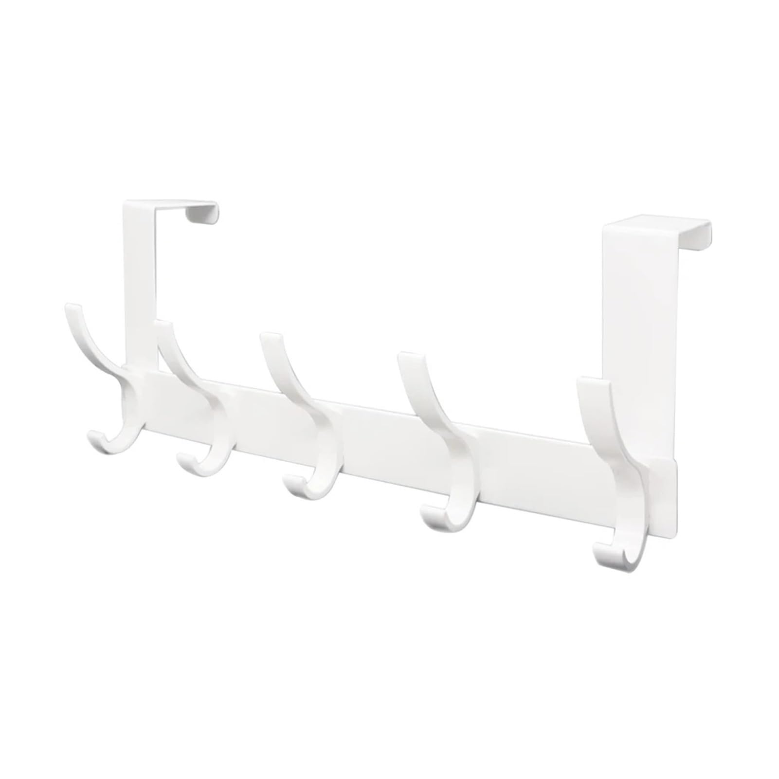 AXVORO Over Door Hanger Hooks Behind The Door White 5 Hooks Short Section Without Punching Hangers Shelves Storage Entrance Door On The Hangers