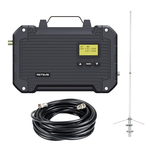 Image of Retevis RT97L GMRS Repeater Set, High Power Full Duplex Portable Kit with FRP Antenna & Coaxial Cable, Perfect for Farms, Warehouses, Remote Areas, Outdoors & Home