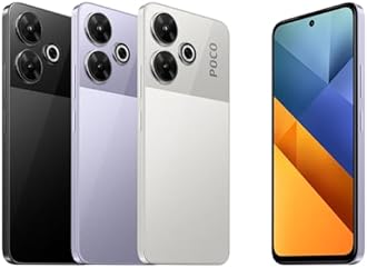 Poco M6 4G LTE GSM (256GB + 8GB) 108MP Triple Camera 6.79" Octa Core (Tmobile Mint Tello Global) Unlocked + (Fast Car 33W) (Silver (Global ROM))