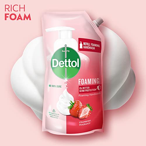 Image of Dettol Foaming Handwash Refill - Strawberry, 700ml | Rich Foam | Moisturizing Hand Wash | Soft on Hands (Pack of 2)