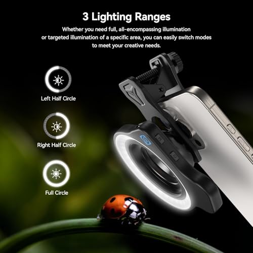 Image of APEXEL Professional Macro Photography Lens with 45 Modes Fill Light