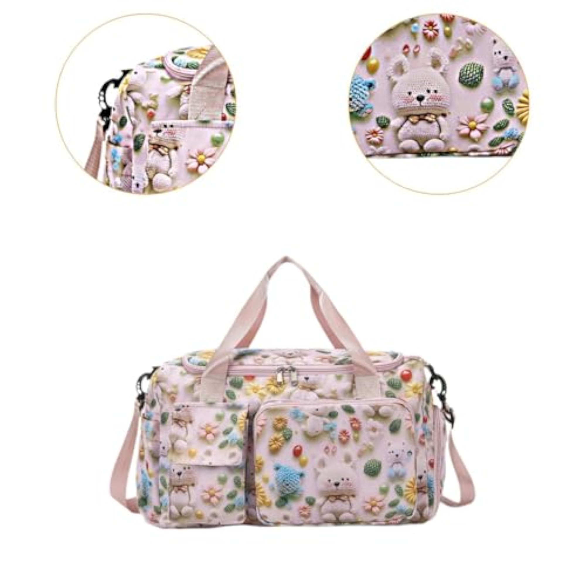 Cute Pink Gymnastics Travel Overnight Handbag