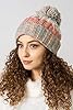 ASVP Shop Corkscrew Cable Knitted Bobble Hat Plain Mens Womens Beanie Warm Winter Pom Wooly Cap (Milkshake Mix) #1