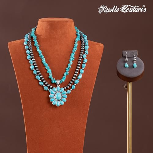 Image of Montana West Rustic Couture's Western Jewelry Set for Women Cowgirl Vintage Western Necklace Earring