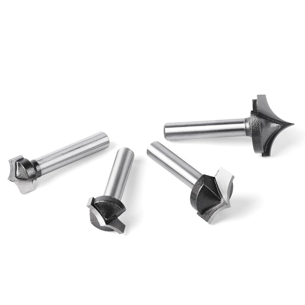 4 stücke 6mm 1/4 zoll Schaft Vhm Runde Spitze Cut Runde Nase Bits Shaker Schneider Tools holz Fräser for Holz(4Pcs 6.35mm Shank)