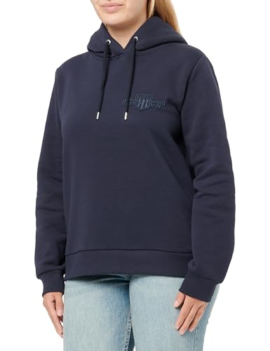 GANT Hoodie Femme avec Capuche et Logo Tonal Shield en Coton Casual