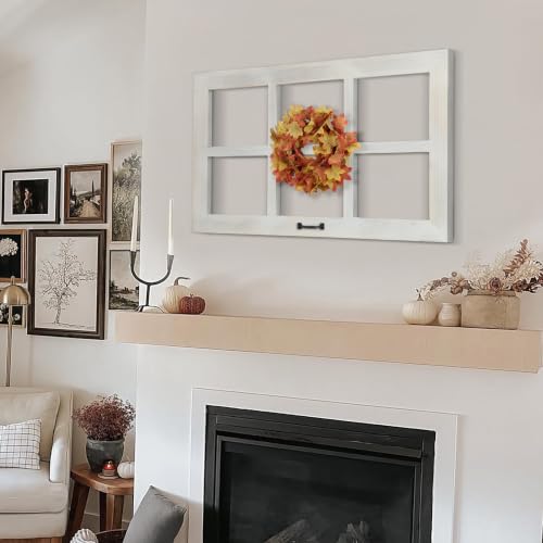 Image of LOSOUR 24x40in Wood Window Frame Wall Art, Vintage Rustic Wall Decor, Farmhouse Windowpane Decor, Decorative Wall Sculptures for Living Room, Bedroom, Entryway, Hallway(1, White-no glass, 40 inchL x 24 inchW)