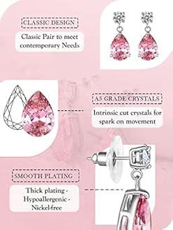 Yellow Chimes Earrings for Women and Girls | Multicolor Stone Crystal | Silver Tone Drops | Oval Shaped | Birthday Gift for Girls and Women Anniversary Gift for Wife