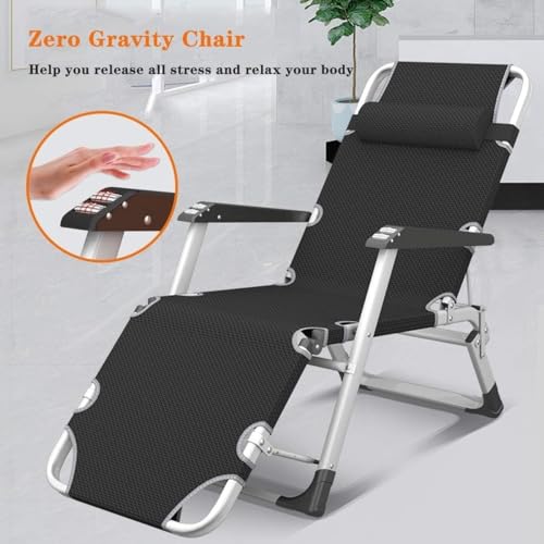 Chaises longues jardin imperméables pliables en métal noir pour se détendre sans contrainte - 6