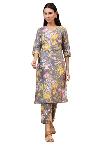 Image of W for Woman Orange Abstract Printed Tiered Spaghetti Kurta and Leggings Set with Dupatta