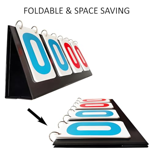 SUNIVOLSY Scoreboard, 4 Digits Portable Score Keeper Counter Flipper for Football Basketball Tennis - Thumbnail 6