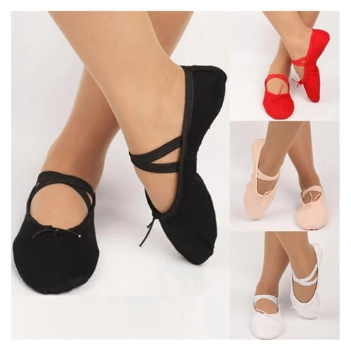 Ballet Shoes Girls Kids Dance Shoes Slippers Ballerina Practice Shoe for Ballet 5 Color Ballet Dancer Black Size 22-44 for Girls Toddler Ballet Slippers(Red,Size 39)2