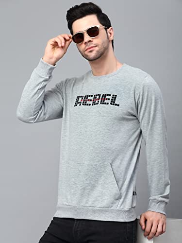 Image of Rigo Fleece Printed Round Neck Sweatshirt for Men | Full Sleeves Sweatshirt for Men | Casual Wear & Stylish Sweatshirts for Men