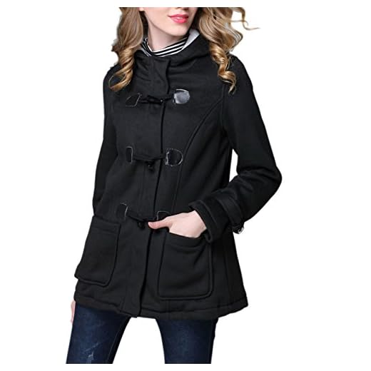 EMMA dam 2017 vinter dufflecoat storlek vinterkappa med knappar fleece ylljacke kvinnor trenchcoat övergångsjacka vinterjacka huvjacka lång kappa
