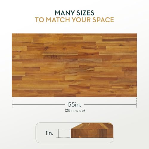 Bme Acacia Butcher Block Countertop, 55"L x 28"W x 1"Th - Teak Look by Bme - Used condition - Image 2