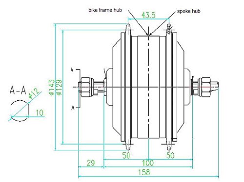 24V/36V 250W Brushless Motor Powerful Bike eBike Front Hub Motor High Speed for Front Wheel YouE Motor (24V)