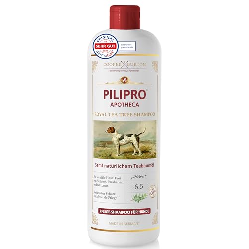 COOPER & BURTON Teebaumöl Hundeshampoo 500ml | Shampoo für Hunde gegen Juckreiz Flöhe Zecken Milben Fellpflege Fellglanz Pflegend & bessere Kämmbarkeit | pH-hautschonend für alle Hunderassen