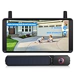 AUTO-VOX 6 Inch Solar Backup Camera Wireless: 2 Minute Install, 16:9 1080P HD Monitor, Dual Channel Split Screen, Clear Live View, DVR Recording, IP69K Waterproof Back up Camera for Car,Truck, Trailer