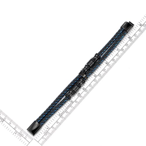 Pulsera de Cuero Trenzado Doble Fila para Hombre miniatura 4