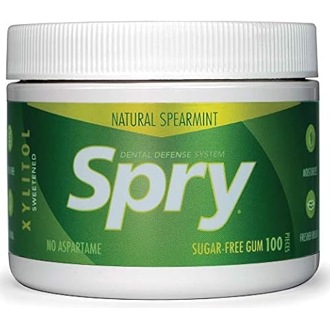 Spry Xylitol Gum, Natural Spearmint, 100ct Cover