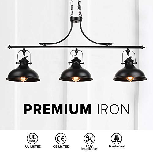 image for GZBtech Vintage 3-Light Pendant Lighting Fixture, 59.06'' H Adjustable