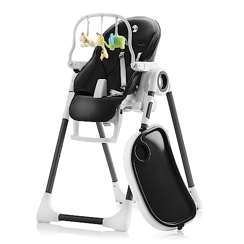 Image of Sweety Fox Baby High Chair Adjustable to 7 Different Heights - Black Baby Chair - Silla para Comer de Bebe - Foldable High Chairs for Babies and Toddlers