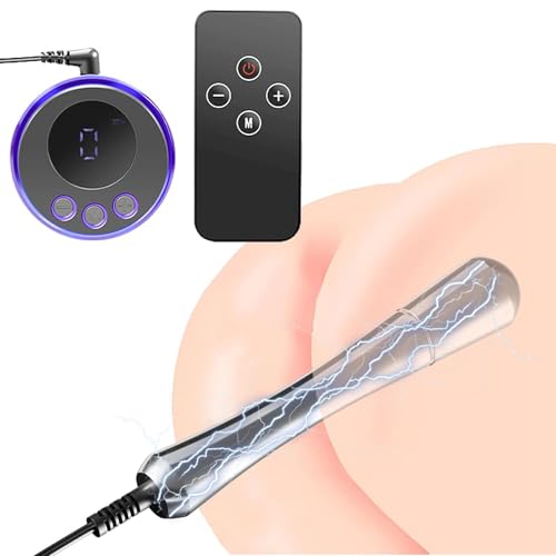 Electric Shock Metal Butt Plug with Remote Control Stainless Steel Electric Sex Toy Anal Plug Estim Prostate Massager for Men Women Electro Sex Toys with 8 Modes 19 Intensities