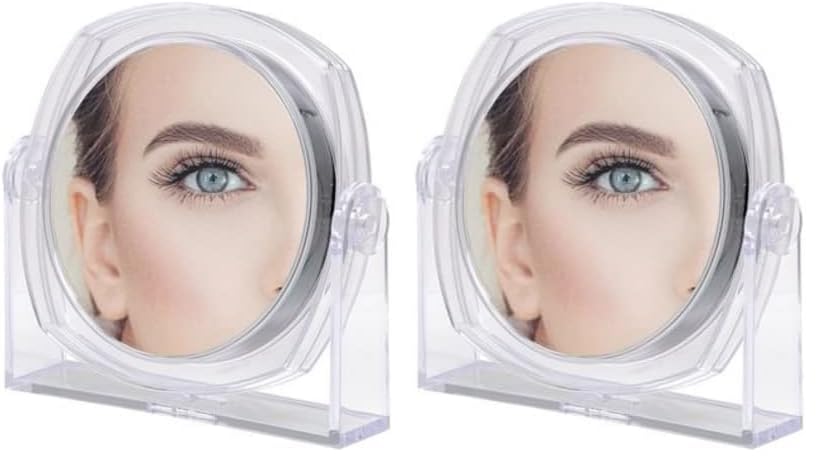 Rucci Espejo de tocador transparente, 1X10X M821 espejo acrílico transparente de 6.5 pulgadas (paquete de 2)